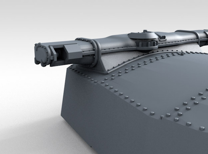 1/200 HMS Hood Turrets 15" MKII 22.5º Elev 3d printed 3d render showing accurate Rangefinder detail