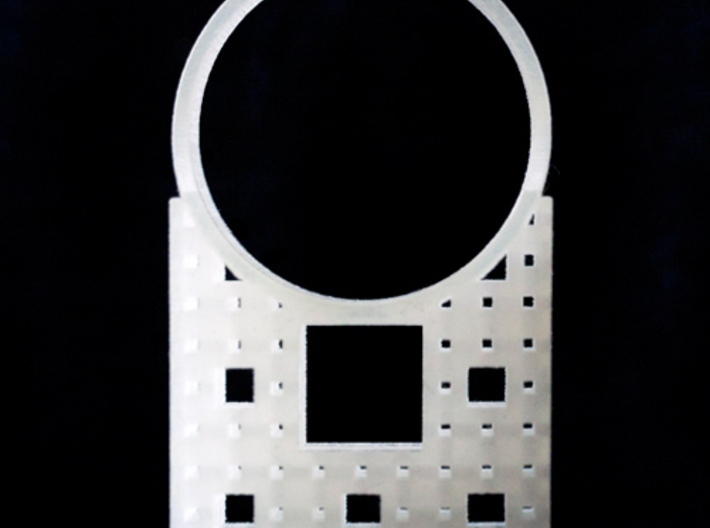 Menger Ice Cube Ring - 21mm Diameter 3d printed 