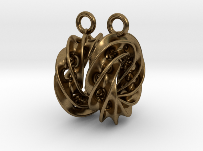 Twisted Scherk Linked 4,3 Torus Knots Earrings 3d printed