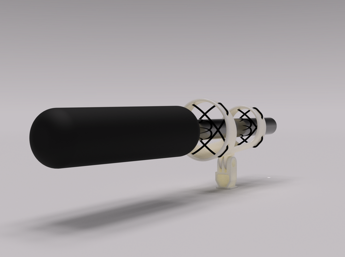 Shotgun microphone shock mount (GoPro connector) 3d printed 