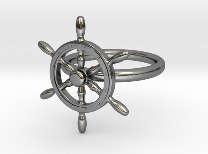 Nautical Steering Wheel Ring - US Size 08 3d printed