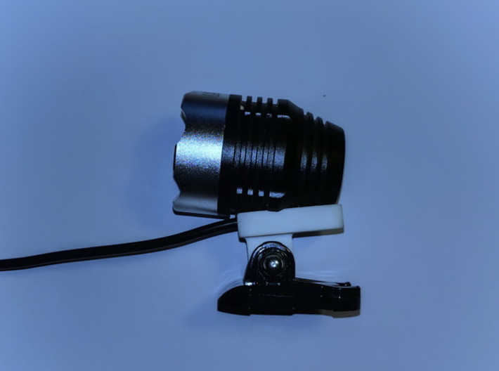 Camera interface bike headlamp mount - Lupine V1.2 3d printed Mount in use with a MJ-808 clone.