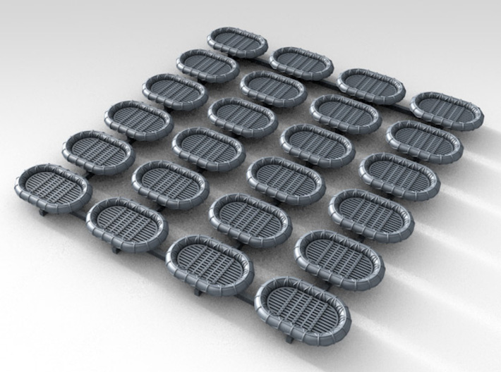 1/500 RN WW2 14ft x 9ft Carley Floats (24) 3d printed 3d render showing product detail