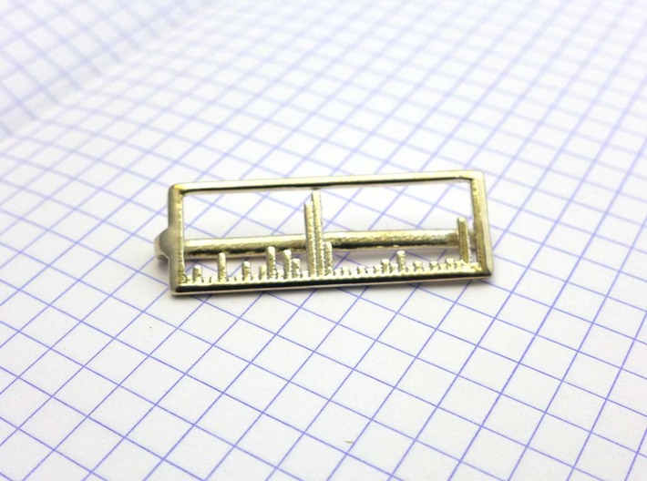 Mass Spectrum Tie Bar - Science Jewelry 3d printed Mass Spec tie bar in polished silver