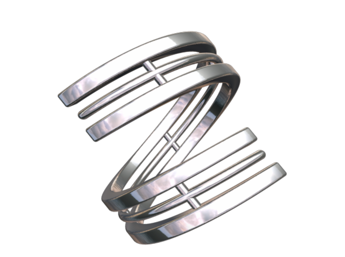 Bars & Wire Ring Size 7½ 3d printed CGI Render Of The Ring