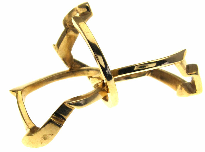 OoO Ring - Interlocking Metal 3d printed 