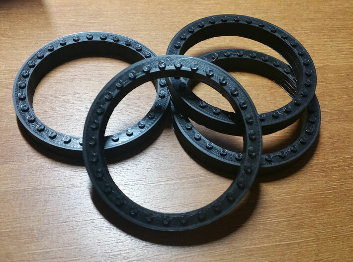 JConcepts Tribute Wheel Beadlock Ring for Monster  3d printed Four beadlock rings shown for display only.  You will receive one ring.