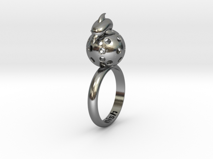 Dolphin Moon Ring 3d printed