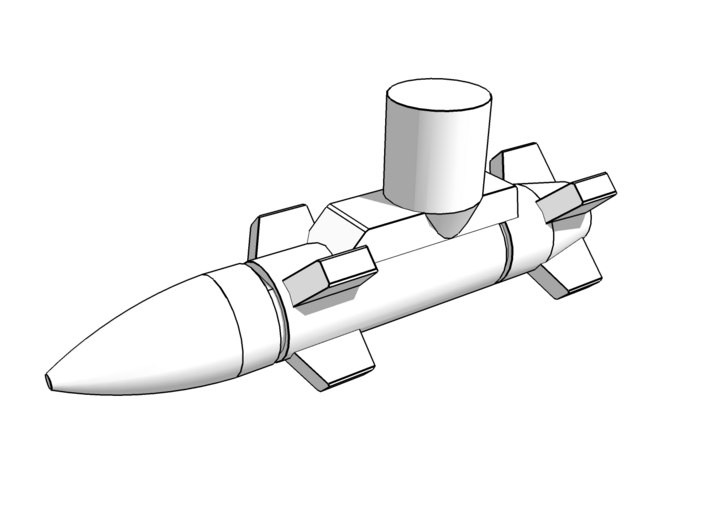 Transformers Missiles Vehicle Accessory (5mm post) 3d printed Set comes with 2 missiles.
