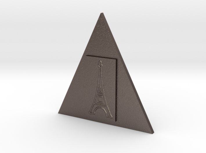 Eiffel Tower In A Triangle Button 3d printed