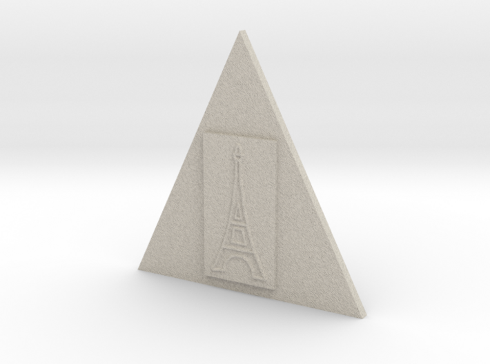 Eiffel Tower In A Triangle Button 3d printed