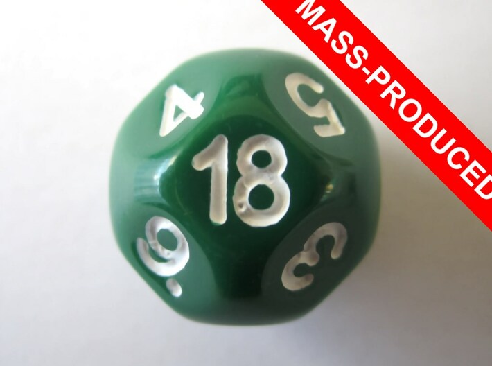 D18 Sphere Dice 3d printed the mass-produced version