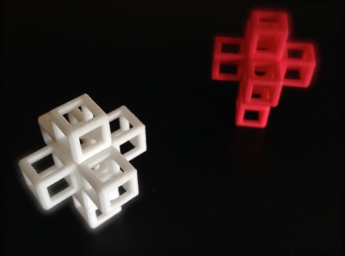 SCULPTURE: Cross 33 mm fits in Small HyperCube 3d printed 3D Cross (33 x 25 mm). 