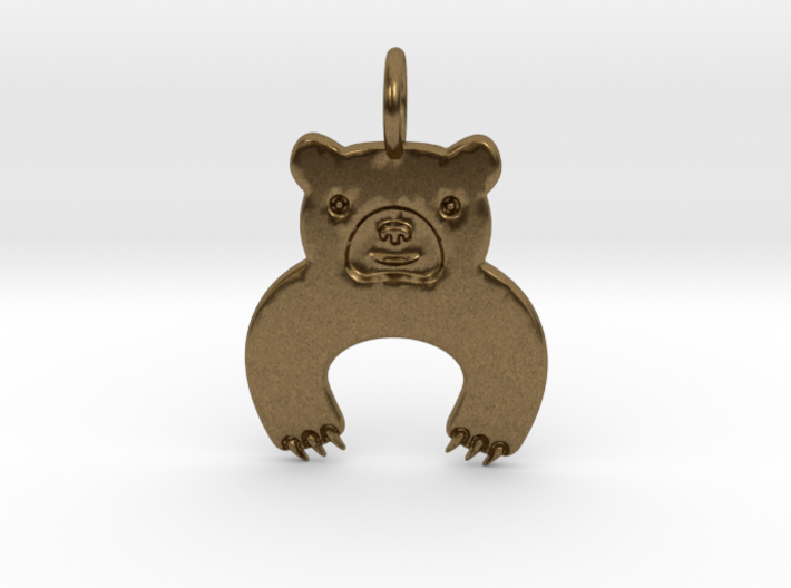 Bear Pendant 3d printed Bronze Bear.