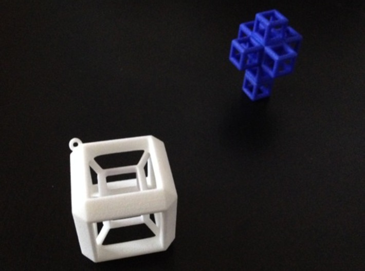 JEWELRY HyperCube Pendant (30 mm) 3d printed HyperCube Pendant (30 mm). The "Cross 40 mm" fits on the Pendant.