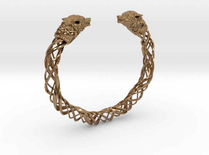 Viking wolf head bracelet size L 3d printed