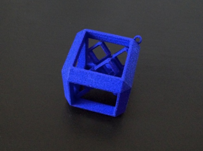 JEWELRY Cube Pendant (30 mm) with 3d-Cross inside 3d printed Cube Pendant (30 mm) with 3D Cross inside