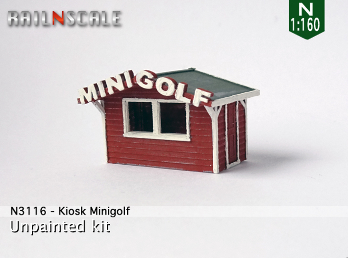 Kiosk Minigolf (N 1:160) 3d printed