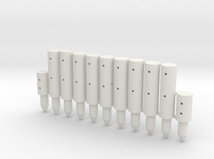 BP2-11, Round Cable Barrier Posts, 11 pcs 3d printed