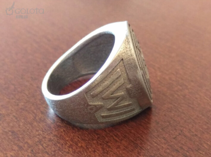 Westworld Ring 232 3d printed WW ring - polished nickel still
