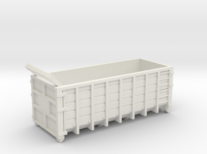 Steel Waste Container 01. HO scale (1:87) 3d printed