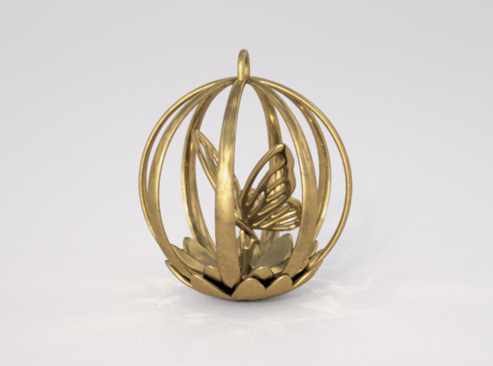 Butterfly Cage Pendant 3d printed Butterfly Cage Pendant