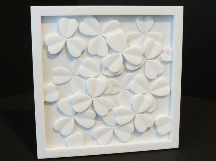 Clover Leaf wall sculpture 3d printed A decorative representation of cloverleaf in white strong and flexible plastic