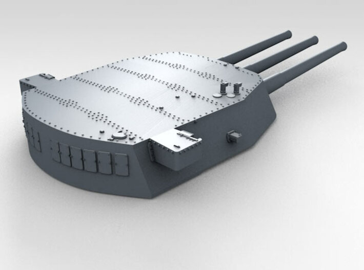 1/350 16"/45 MKI HMS Nelson Turrets 1945 3d printed 3d render showing A Turret detail