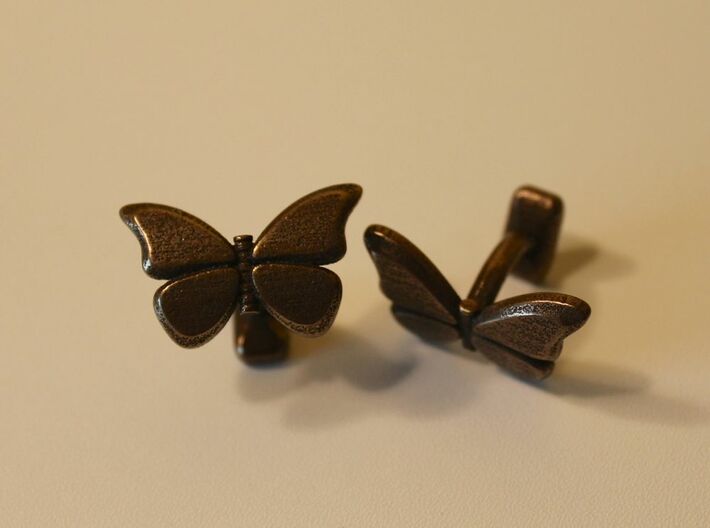 Butterfly Cufflinks 1 3d printed 