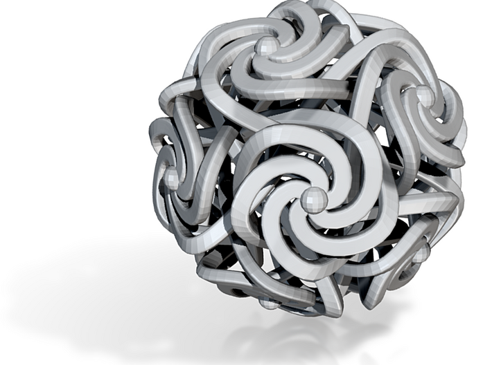 Dodecahedron W-Spirals 1.25inch 3d printed