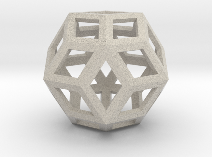 Rhombic Triacontahedron (Precious Metals) .9&quot; 3d printed