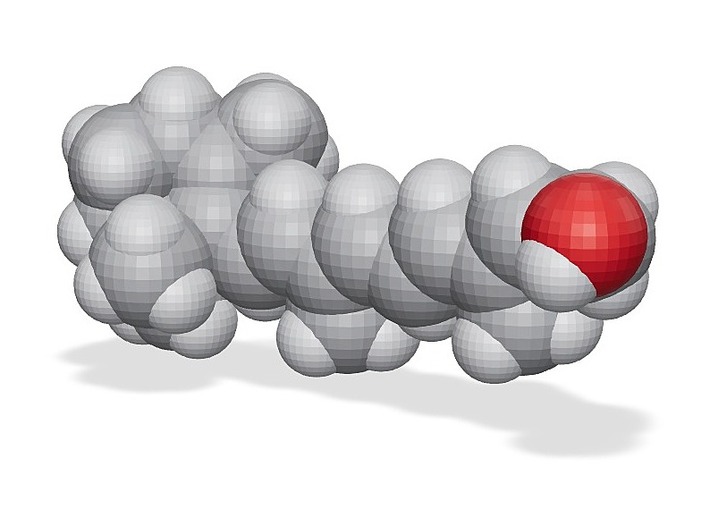 Vitamin a molecule (x40,000,000, 1A = 4mm) 3d printed