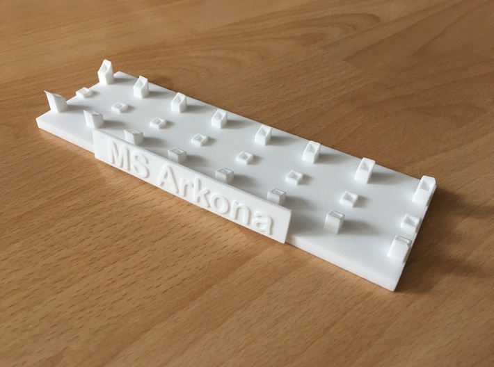 Arkona, Display Stand (1:400, RC) 3d printed printed display stand (name plate attached, comes separate in printed part)