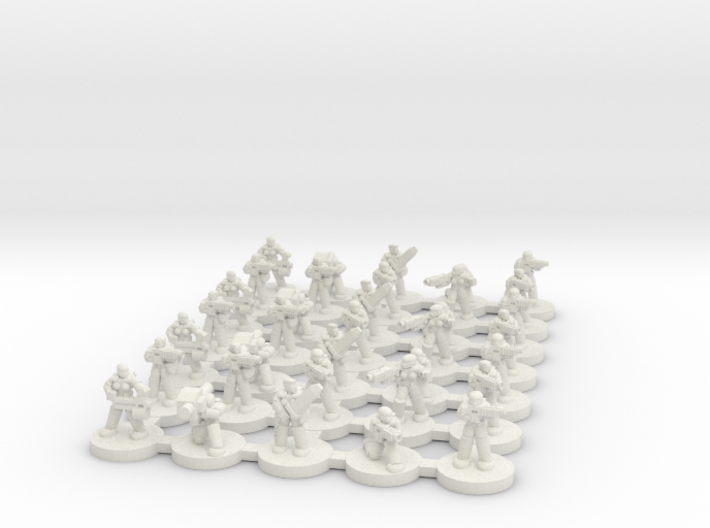 Female Power Armoured Troopers (6mm) 3d printed
