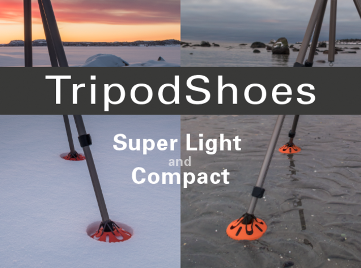 TripodShoes 3d printed Tripod Shoes for snow and mud