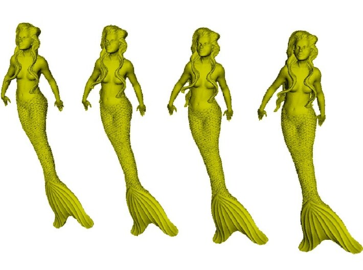 1/35 scale mermaid swimming figures x 4 3d printed