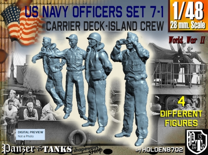 1-48 USN Officers Carrier Island Set7-1 3d printed