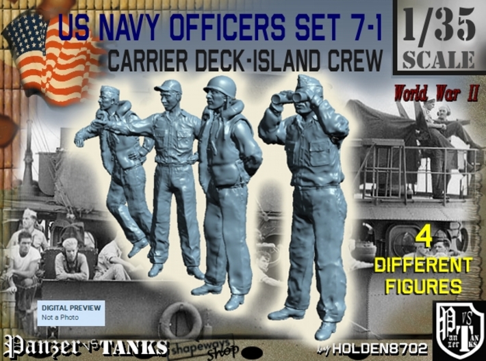 1-35 USN Officers Carrier Island Set7-1 3d printed
