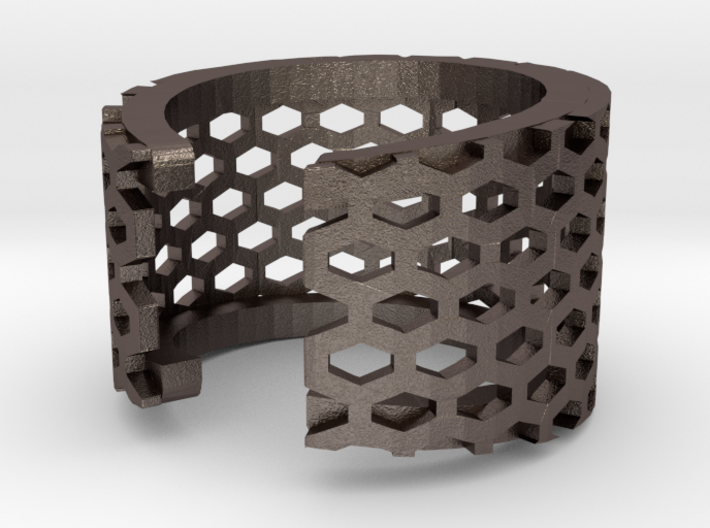 Elongated Honeycomb Ring 3d printed 