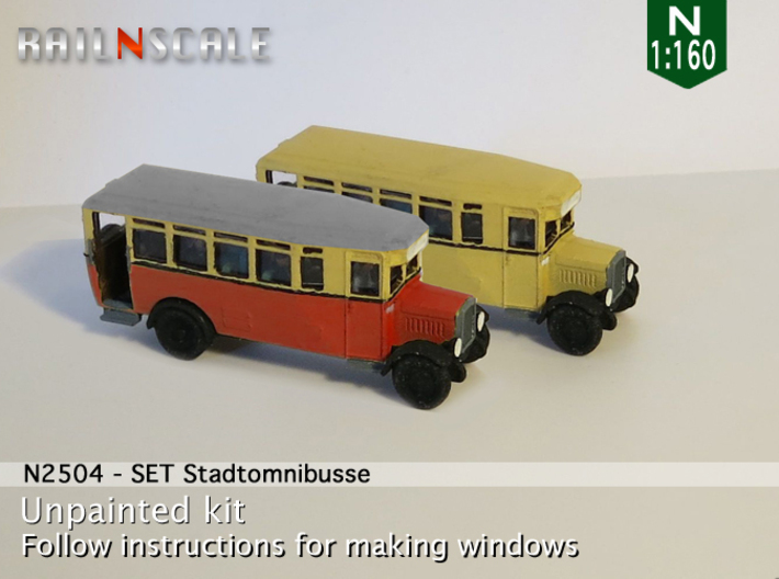SET Stadtomnibusse (N 1:160) 3d printed