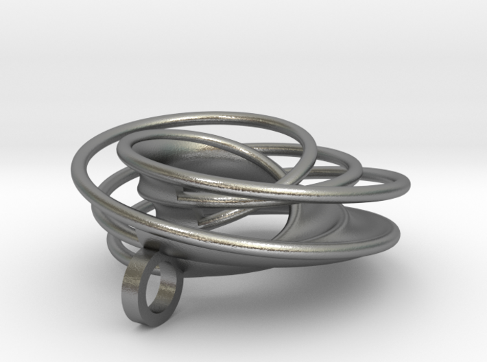 Twin Rail Mobius Pendant - small 3d printed 