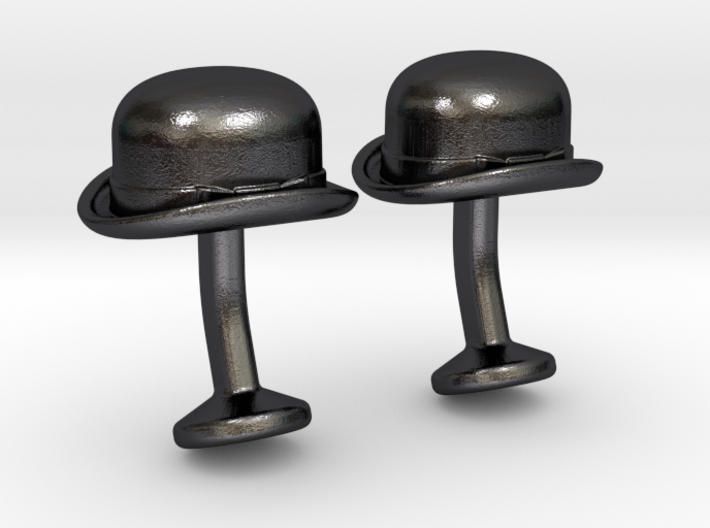 Bowler Hat Cufflinks 3d printed 