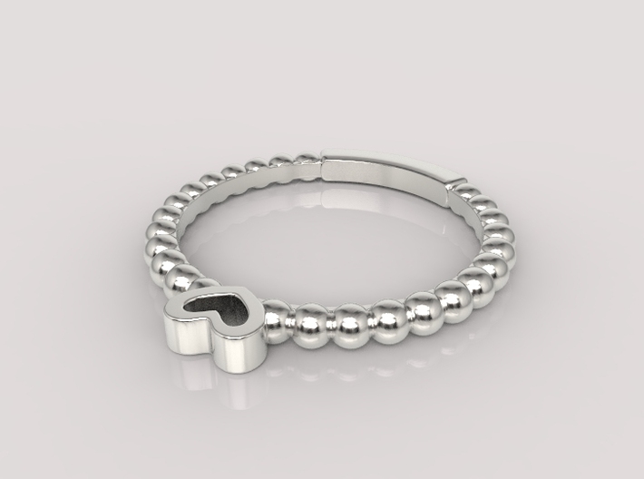 Cute Simple Heart Ring 3d printed 