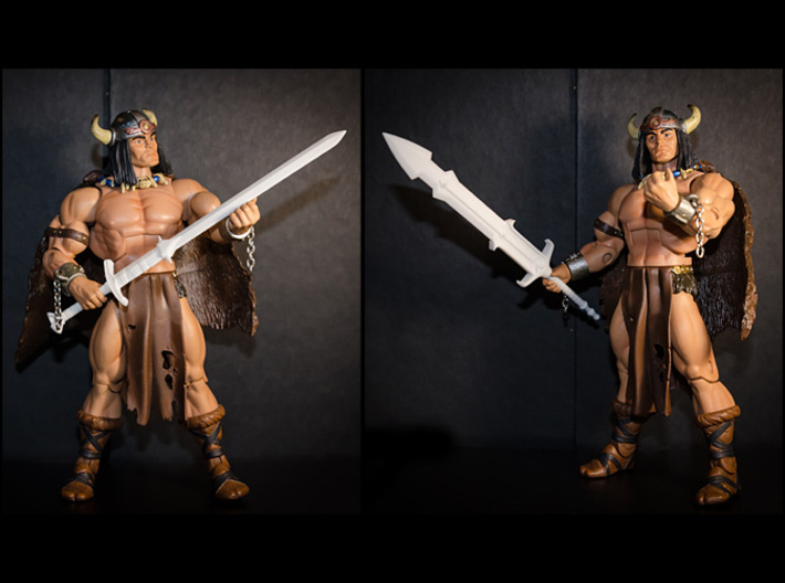 ACC-02-GreatSwords 7inch MOTU v2.3 3d printed White Strong and Flexible Polished material.