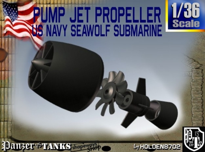 1-36 Pump Jet Seawolf Submarine Propeller 3d printed 