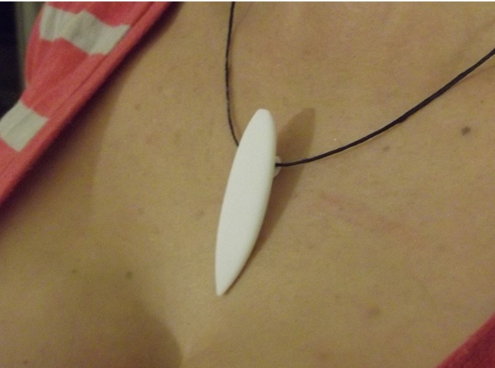 Surfboard Pendant - Shortboard 3d printed White Strong &amp; Flexible
