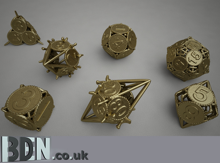 Swords and Shields D&D Dice set Decader 3d printed Full set available