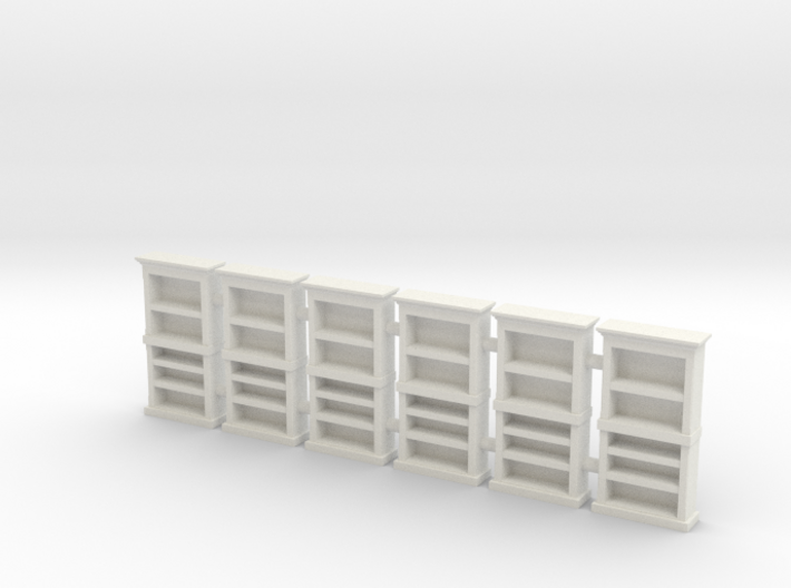 Bookcase 01. HO Scale (1:87) 3d printed