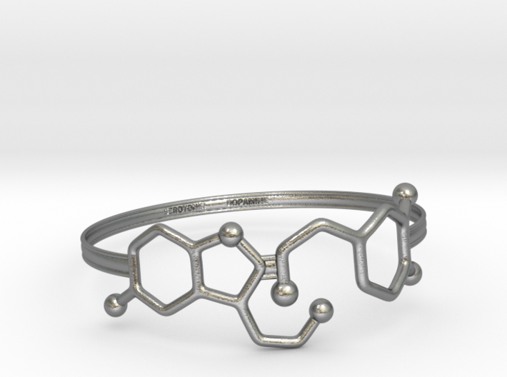 Serotonin Dopamine Bracelet Embossed 70mm 3d printed 