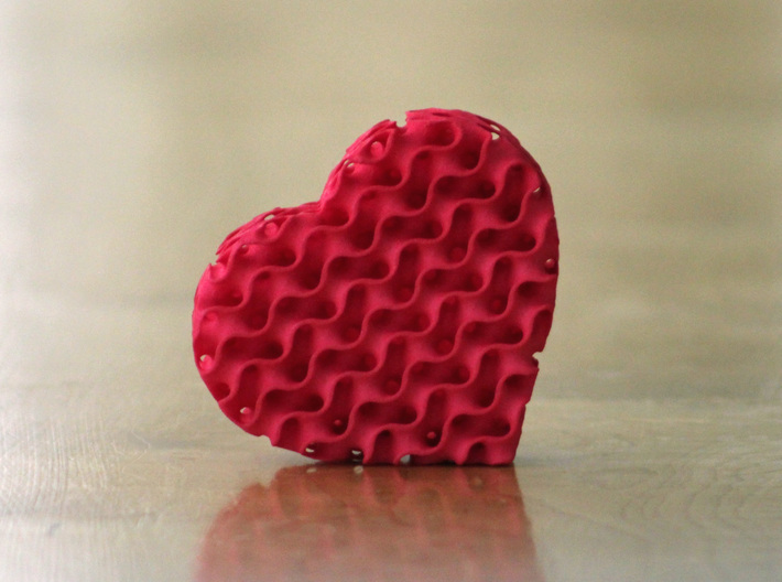 Gyroid Heart Bowl Mini 3d printed the back shows the sine waves